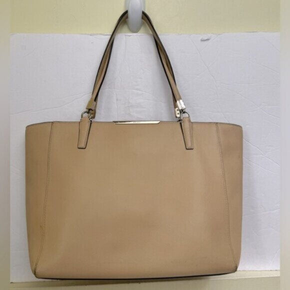 Coach Madison East West Saffiano Leather Tote Shoulder Bag Shopper Tan Neutral - Picture 3 of 15